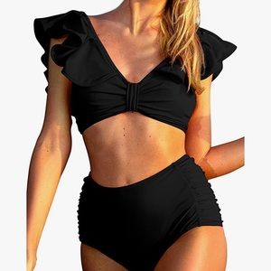 Black High Waisted Swim Suit